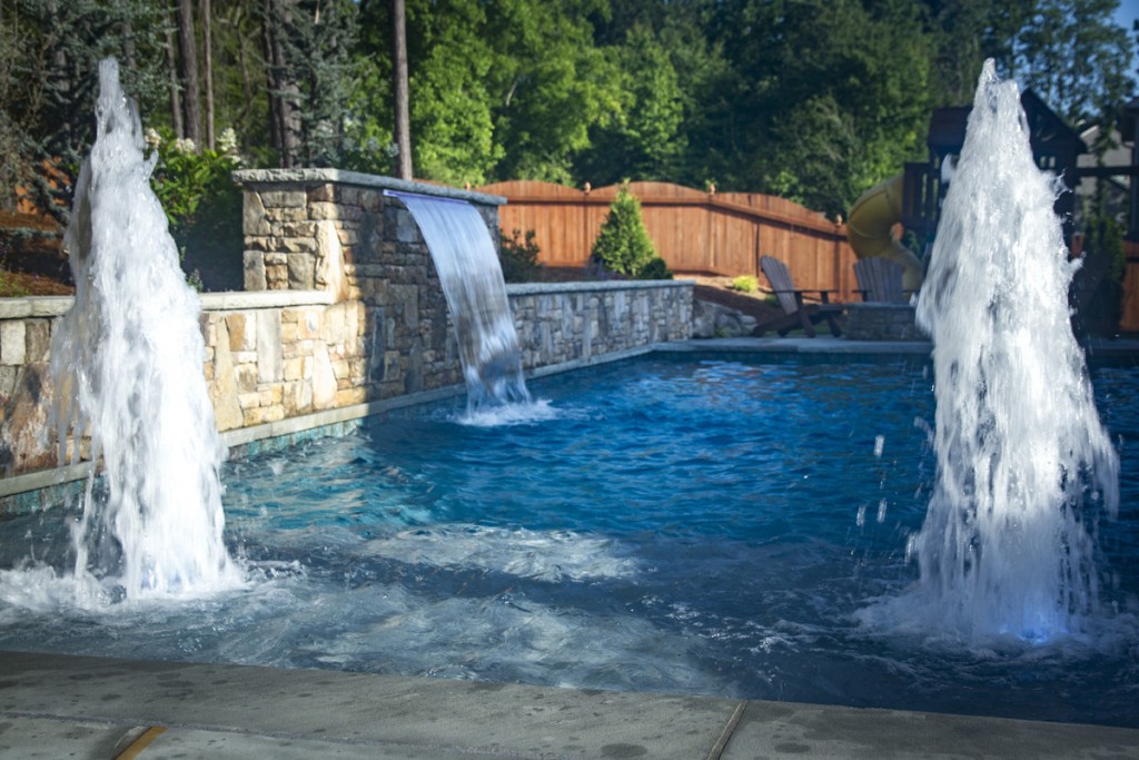 CMP LED Bubblers and Waterfall Daytime