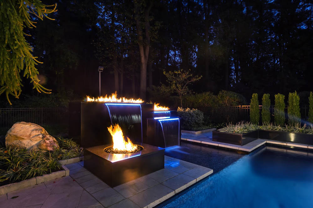 CMP LED Waterfalls with Fire Features