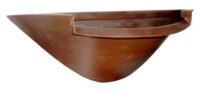 <b>Wall Mounted Bowl Scupper</b><br>7" Height, Low Profile</br><br>Copper</br>