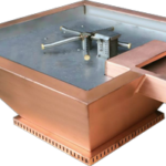 Bobé Builder Series Square Water Fire Pot Copper (shown with vent collar) Bobé Builder Series Square Water Fire Pot Copper